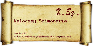 Kalocsay Szimonetta névjegykártya